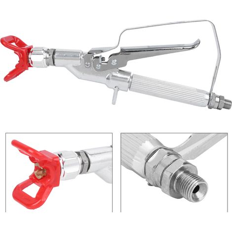 Pistolet à peinture sans air haute pression à tige droite ergonomique en acier inoxydable G1/4 pouce (1/5)