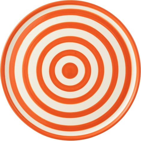 Assiette de Présentation en Céramique "Granada Rayure" 34cm Orange (1/2)