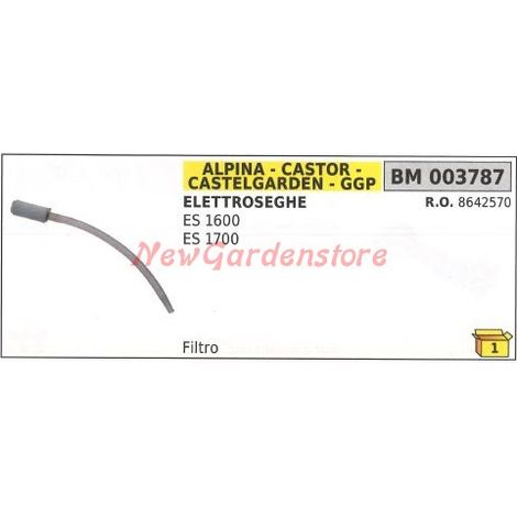 Tubetto olio con filtro aspirazione GGP per elettrosega ES1600 ES1700 003787