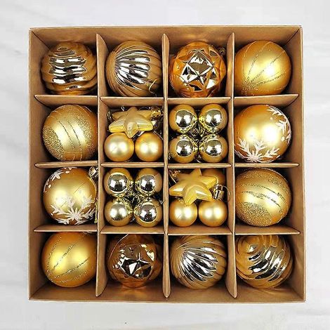 Weihnachtskugel-Ornamente – 42er-Packung bruchsichere Kunststoff-Weihnachtskugeln zum Aufhängen (1/4)
