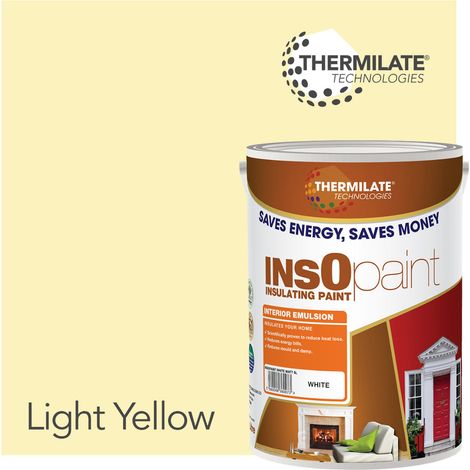 InsOpaint Interior Emulsion Paint - Anti Mould, Insulating & Snergy saving for Interior Walls & Ceilings - Light Yellow - 5L (1/5)