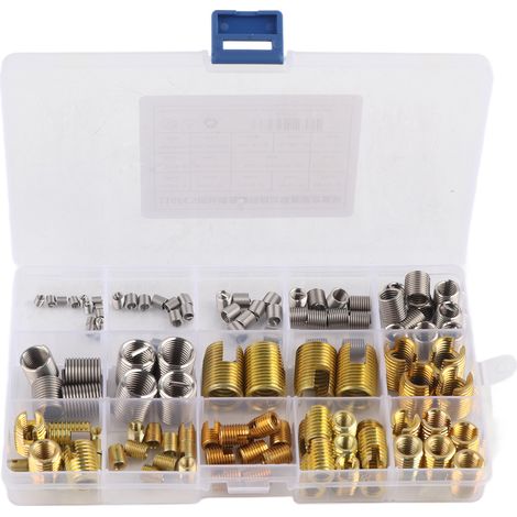 Inserts fendus à filetage autotaraudeur et ensemble combiné de fils d'acier, 116 pièces (1/5)