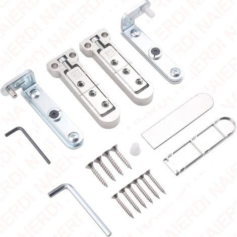 (Silver-Chine continentale) 2 charnières invisibles pour portes, pivotantes 3D réglables, en alliage de zinc, quincaillerie pour meubles (1/5)