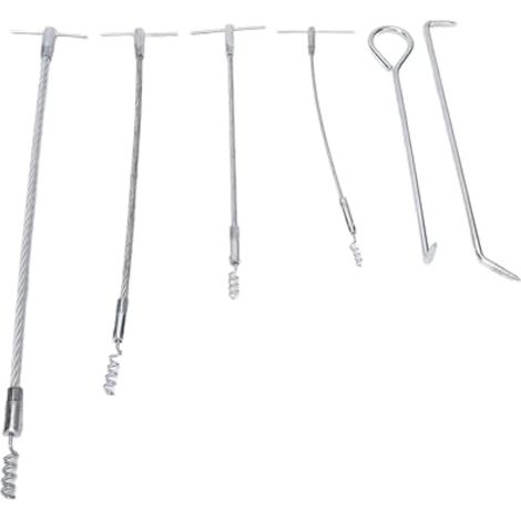 Jeu d'outils d'extraction d'embouts de valves en acier métallique avec extracteur de crochets d'embout flexibles avec spirale et spirale de résistance supérieure (1/5)