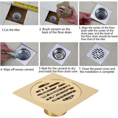Grille de douche en laiton anti-odeurs pour salle de bain, cuisine et toilettes