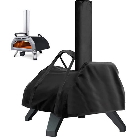 Funda impermeable horno pizza, horno pizza compatible Ooni Karu 12, Tejido 420D revestimiento plateado, transporte resistente intemperie (1/5)