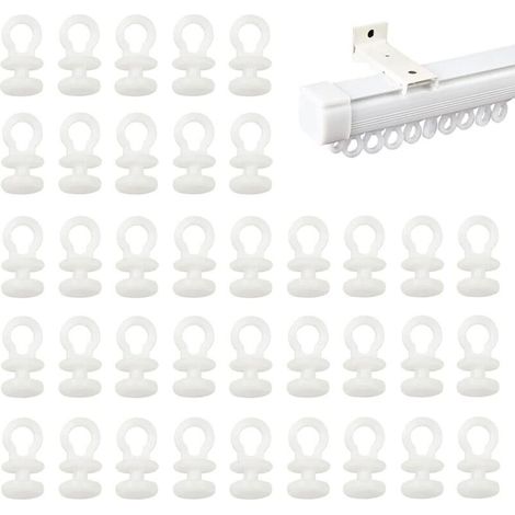 Pack of 100 Curtain Rail Hooks - for Windows, Doors, Showers, Bathrooms (1/5)