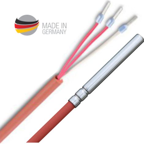 Temperaturfühler PT100 3-Leiter mit Silikon-Leitung bis 250°C, (1/3)