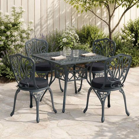 vidaXL Seat Cushions SOEST 4 pcs 100% Polyester Dark Blue 脴 40 x 7 cm (1/5)