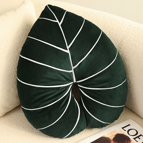 Sofakissen mit Monstera deliciosa und Philodendronblättern, 43 x 36 cm, vakuumverpackt (1/5)