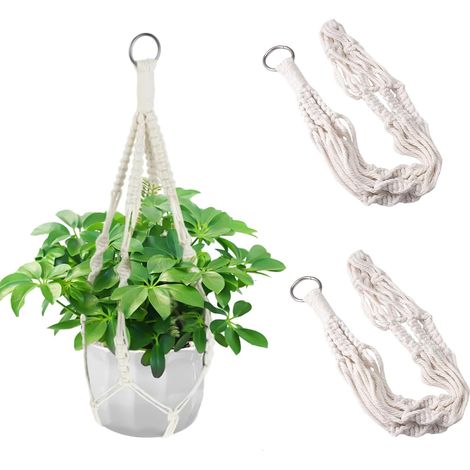 Suspension Plante Intérieure Macramé, 2 Pièces, 50 cm (1/5)