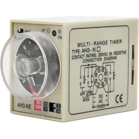 Einschaltverzögerungsrelais Mini Mehrfachzeitperiode Einstellbarer B Doppelmodus AH3 NE AC220V