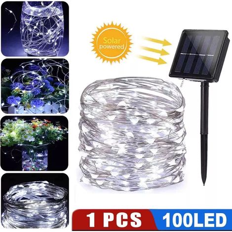 Garten-dekorative Solar-Lichterkette, wasserdichte 100-LED-Fee-Party-Außenlampe (10 m) (1/5)