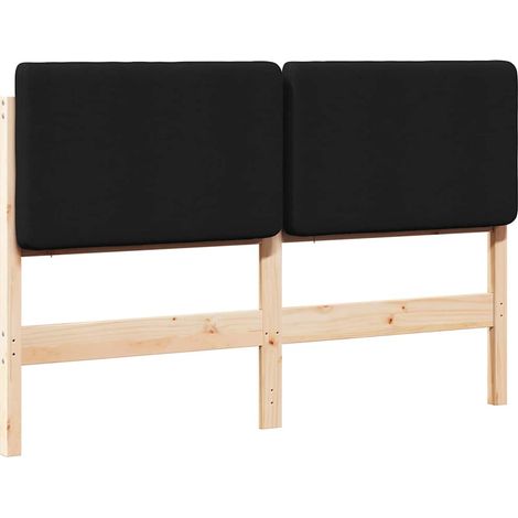 Tête de lit capitonnée Marron et Noir 160 cm Pin massif
