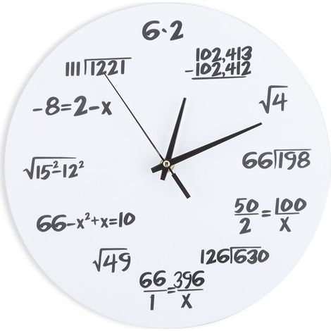 SJLERST Horloge murale 3D décoration horloge formule mathématique pour chambre d'enfants pépinière décor à la maison