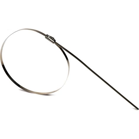 Bridas metálicas de acero inoxidable para cables, 4,6 x 300 mm, 100 unidades, amio-04323 (1/5)