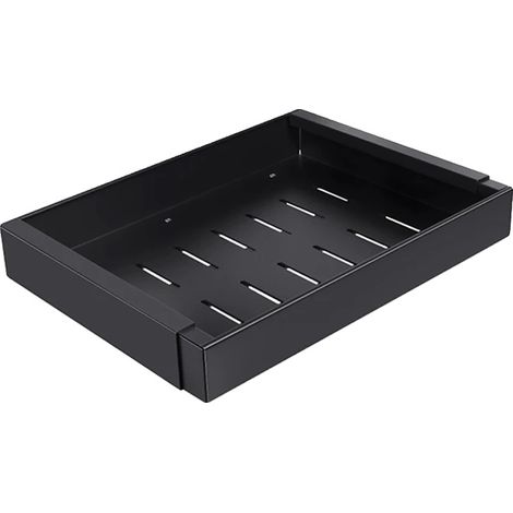 Organizador de cajones, diseño expandible, almacenamiento multiusos, negro, 1 unidad (1/2)
