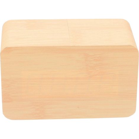 Réveil numérique de bureau en bambou et bois avec LED et thermomètre (lot de 2) (1/4)