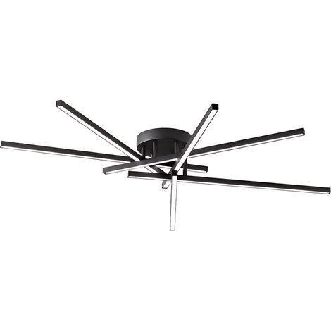 Plafonnier Led 70W En Aluminium Noir Mat, 4900 Lumens, Variable Avec Sélecteur Cct 3000K/4000K/6000K, Design Moderne Ip20 - Luminaire Perenz (1/3)