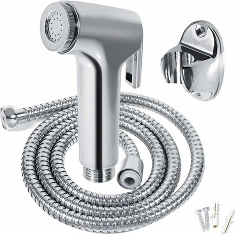 Douchette multifonctionnelle avec porte-tuyau et support mural pour salle de bain à domicile (1/5)