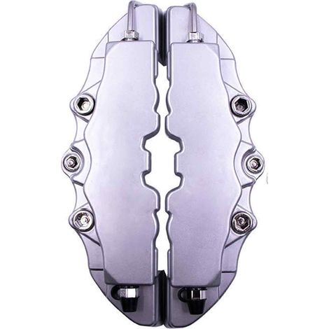 Caliper Covers - High-Temperature Resistant - Universal Fit for 14 to 18 Inch Wheels - Silver - L Size (1/5)