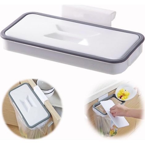 Support de sac poubelle avec clip de fixation pour tiroir/porte/meuble (1/3)