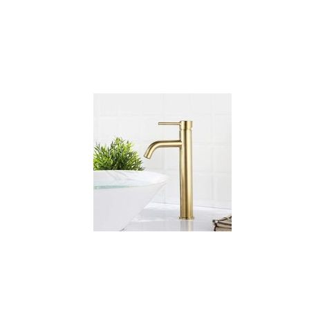 Mitigeur de lavabo,Robinet d'eau à poignée unique, dessin en laiton doré, robinet d'évier de cuisine haut, mitigeur de lavabo, robinets d'eau chaude et froide