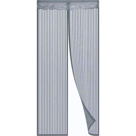 Lupex Shop - Tenda zanzariera magnerica con calamita, per porte e balconi, colore Grigio dimensioni - 150X250CM (1/4)
