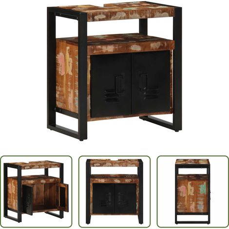 vidaXL Massivholz -  Waschbeckenunterschrank 55x35x60 cm Altholz Massivholz (1/5)