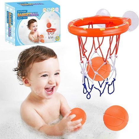 Badebasketballset mit Korb und Bällen, ideal für Jungen und Mädchen. Geschenkset für Kinder und Kleinkinder. 3 Bälle enthalten. (1/5)