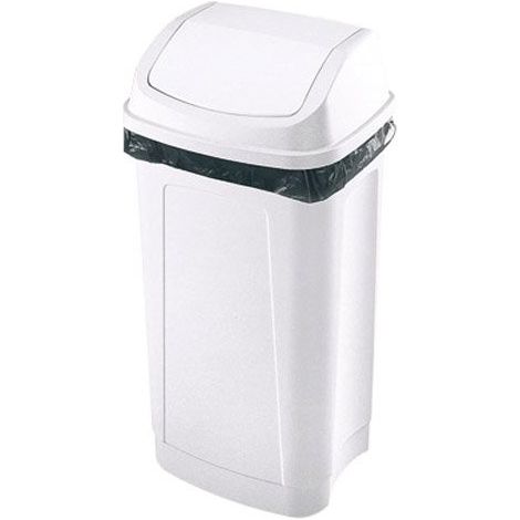 Poubelle à pédale 50 litres rectangle – Couvercle basculant résistant – En polyéthylène – Pour espaces confinés – Prodifa