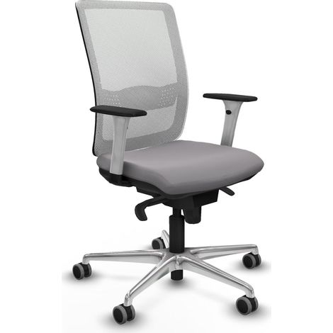 Sedia da ufficio piqueras y crespo Haches grigio similpelle bianco (1/2)
