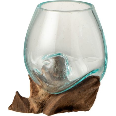 Vase Déco sur Pied "Gamal" 13cm Transparent