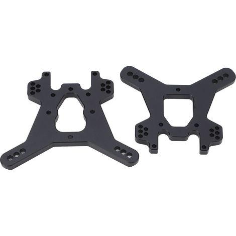 Satz mit 2 RC-Stoßdämpferhalterungen TKR5401 für Vorder- und Hinterachse aus Aluminiumlegierung, Ersatz für TEKNO ET48.3 ferngesteuertes Auto, schwarz. (1/5)