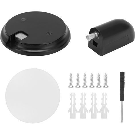 Stopper de porte magnétique mécanique puissant, type poussé, anti-vent, silencieux, fixation ferme, noir mat. (1/5)