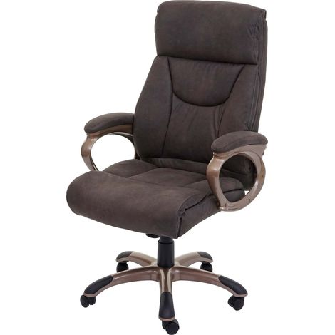Chaise de bureau Dallas, chaise de bureau pivotante chaise de direction, aspect daim gris foncé