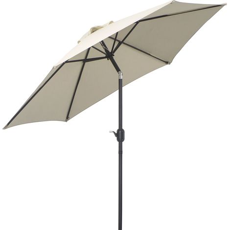 Knickschirm Sonnenschirm Gartenschirm Marktschirm Mit Handkurbel Alu 180/㎡ Polyester Beige 2,7 X 2,35 M
