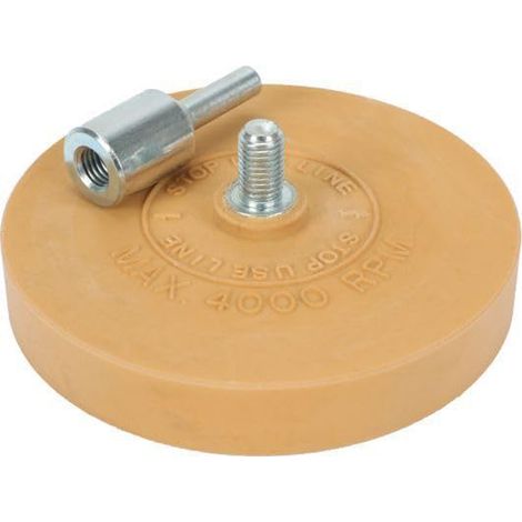 PLATORELLO DISCO TAMPONE IN GOMMA TOGLI-STRISCE ADESIVI RESIDUI DI COLLA 90mm