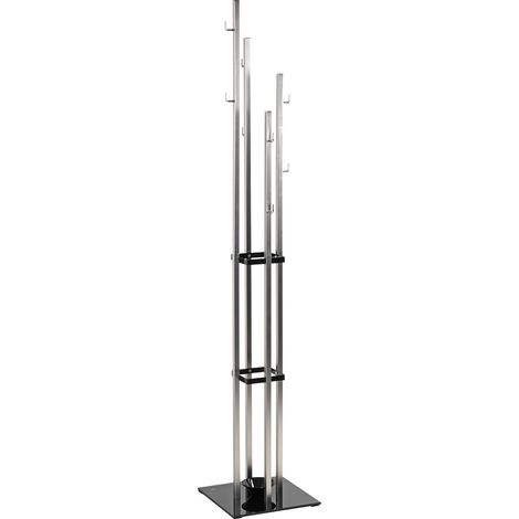 HAKU Möbel Appendiabiti aspetto acciaio inox, nero, Metallo, vetro di sicurezza 8 mm - Dim. L 35 cm x A 182 cm x P 35 cm, Stile Moderno (1/4)