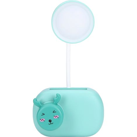 Lampe de bureau pliable, portable et élégante avec tuyau flexible, idéale pour les dortoirs et les bureaux (E40 Bleu Cerf). (1/5)