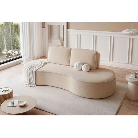 Sofa Designersofa ARLET 3-Sitzer in Stoff Abriamo Hellbeige (1/5)
