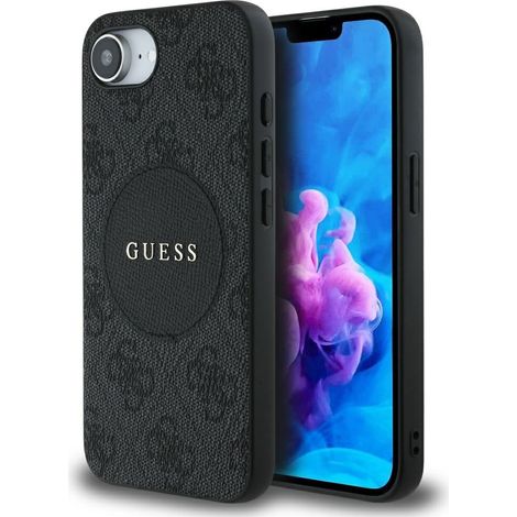 Coque Guess 4G Circle Classic Logo MagSafe pour iPhone 16e noire (1/5)