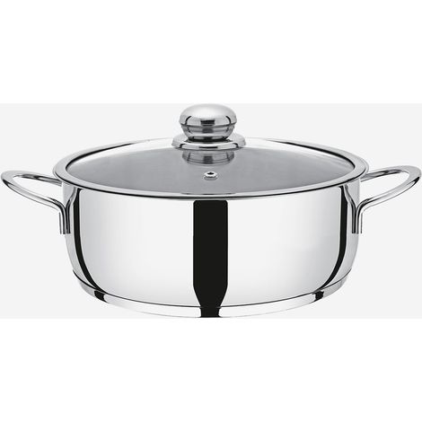 Casseruola in acciaio inox 18/10 per induzione con coperchio First