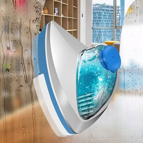 Essuie-Glace Magnétique Double Face - Nettoyant Vitre à Injection d'Eau - Structure Double Couche Creuse - Pour Vitres, Miroirs et Portes en Verre - 1 Pièce (1/5)