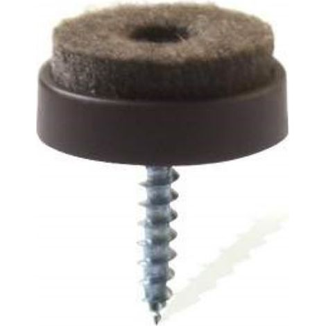 SCIVOLI IN FELTRO TONDI CON VITE Ø 24 MM. - MARRONE - 8 PZ. (1/2)