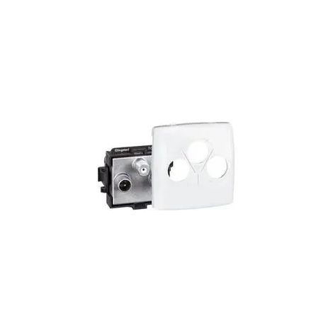 Prise TV-R-SAT passage Appareillage saillie composable - blanc)