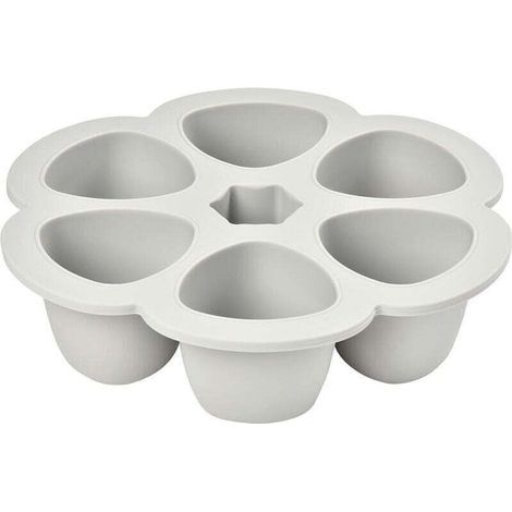 Multiportions Silicone de qualité premium, Résistance thermique extrême, Four et micro-onde, 6 alvéoles indépendantes, Couvercle hermétique, Fabriqué en Italie, 6x150 ml, Gris (1/5)