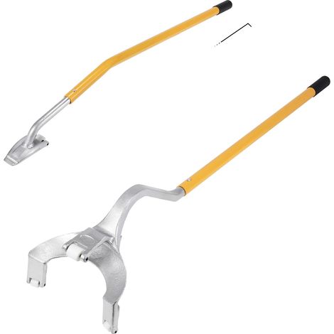 Herramienta para montar y desmontar neumáticos, construcción de acero resistente, fácil cambio de neumáticos, color amarillo. (1/2)