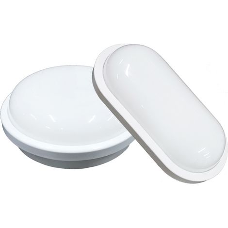 Plafonnier LED ovale pack de 2, applique murale intérieure 12w 1800lm, plafonnier de salle de bains ip65, 4000k LED Outdoor Light, garage couloir sous - sol terrasse balcon Luminaire intérieur