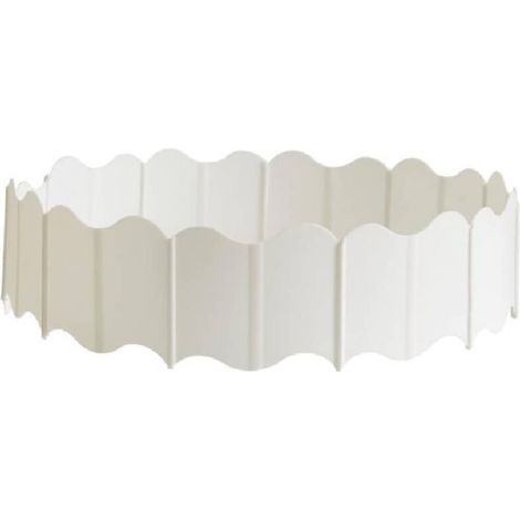 Bordure décorative pour parterre de fleurs avec ruban de gazon en plastique enroulable - décoration d'allée - clôture de plantation - blanc- 20 pièces (1/5)